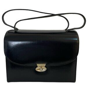 Mastercraft Leather Top Handle Bag 🇨🇦 Made in Canada Black Structured Vintage